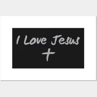 I Love Jesus (grey) Posters and Art